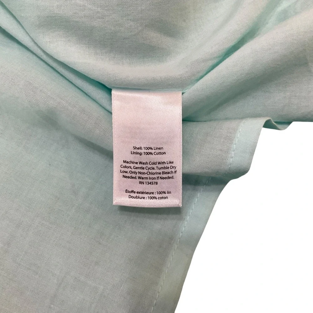 Vineyard Vines Aqua Blue Linen Sleeveless Shift Dress Size 6 - Picture 5 of 8
